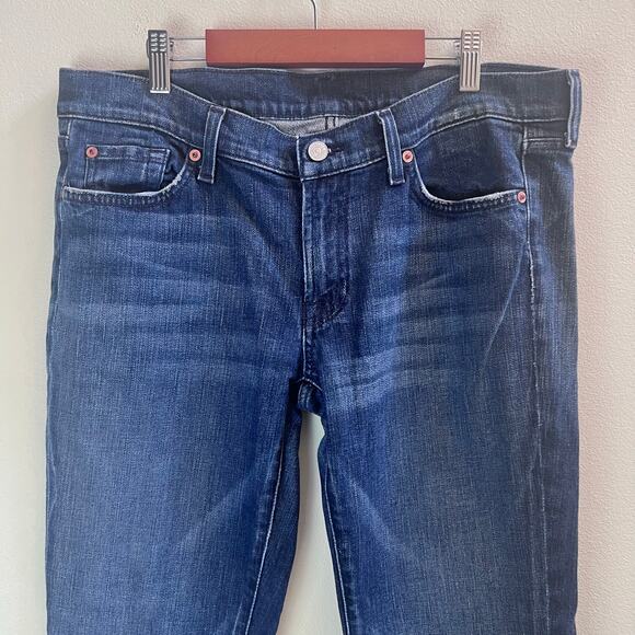 7 For All Mankind Y2K Womens Straight Leg Bootcut Mid Rise Jean Blue Denim 31x34 - Picture 5 of 9
